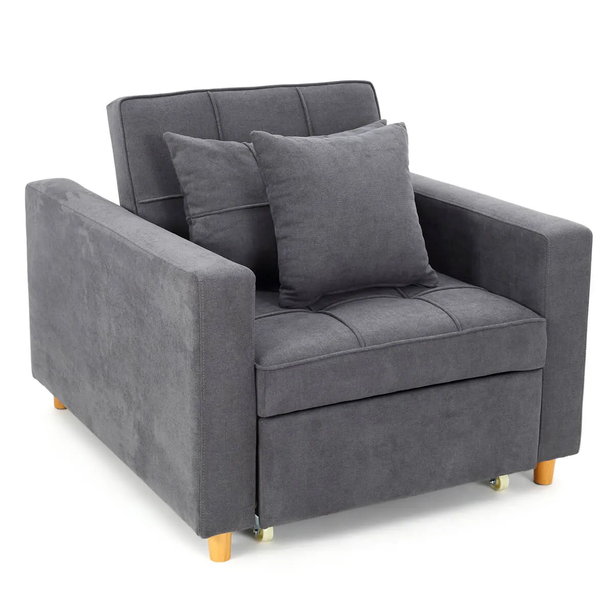 Homrest Sofa Bed 3-in-1 Convertible Chair Multi-Functional Sofa Bed Adjustable Recliner(Grey)