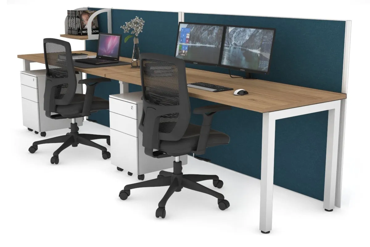 Horizon Quadro 2 Person Run Square Legs Office Workstation [1400L x 700W]