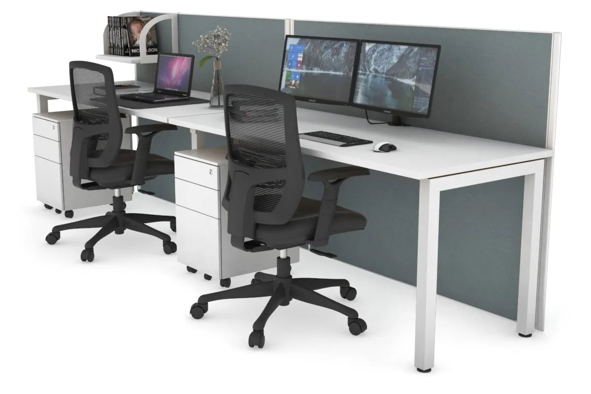 Horizon Quadro 2 Person Run Square Legs Office Workstation [1400L x 700W]