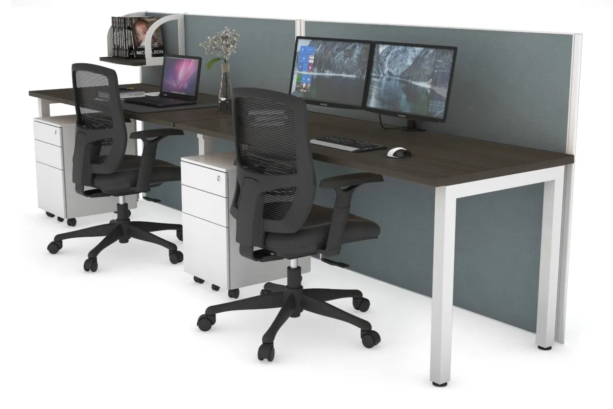 Horizon Quadro 2 Person Run Square Legs Office Workstation [1400L x 700W]