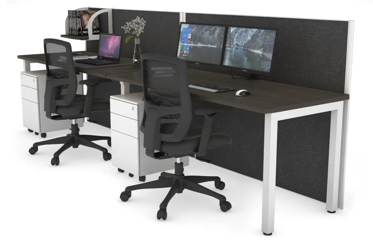 Horizon Quadro 2 Person Run Square Legs Office Workstation [1400L x 700W]