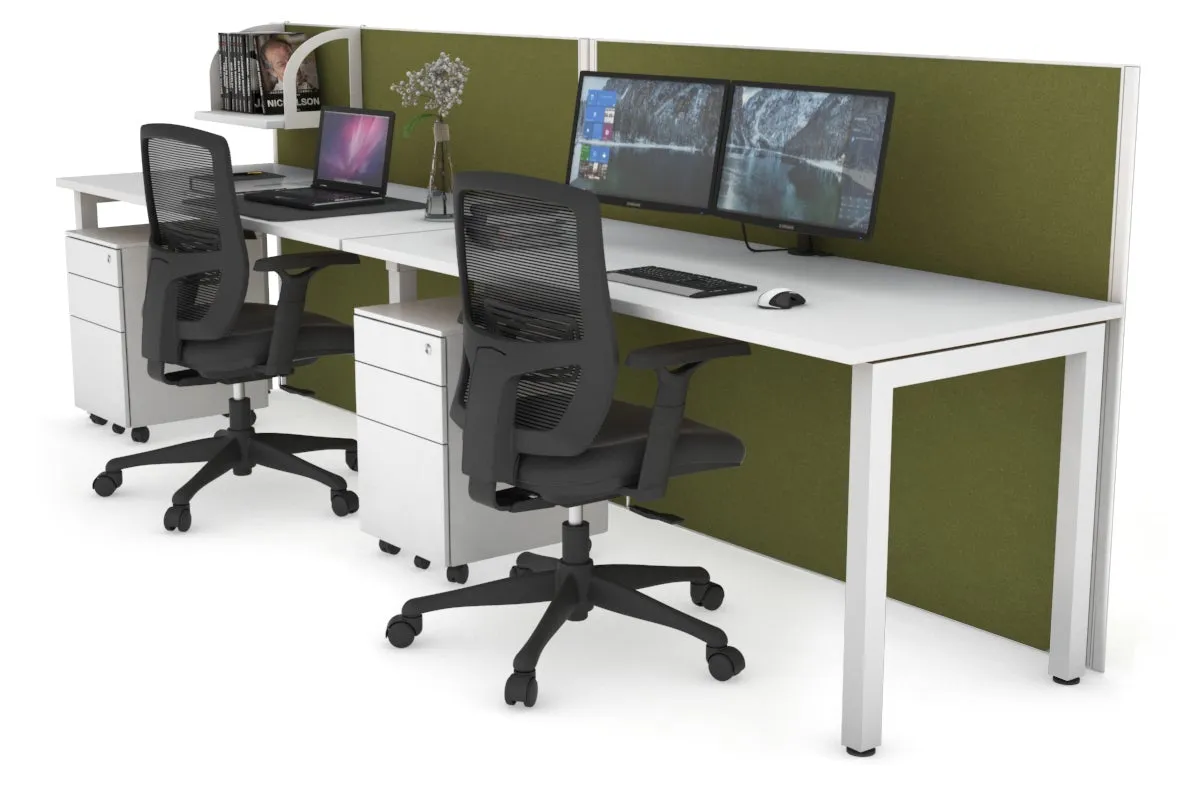 Horizon Quadro 2 Person Run Square Legs Office Workstation [1400L x 700W]