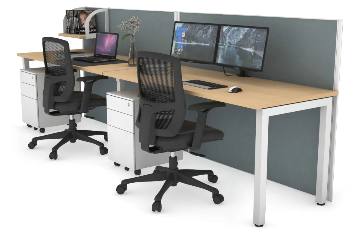 Horizon Quadro 2 Person Run Square Legs Office Workstation [1400L x 700W]