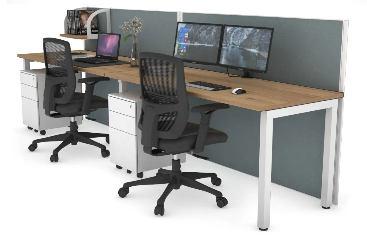 Horizon Quadro 2 Person Run Square Legs Office Workstation [1400L x 700W]