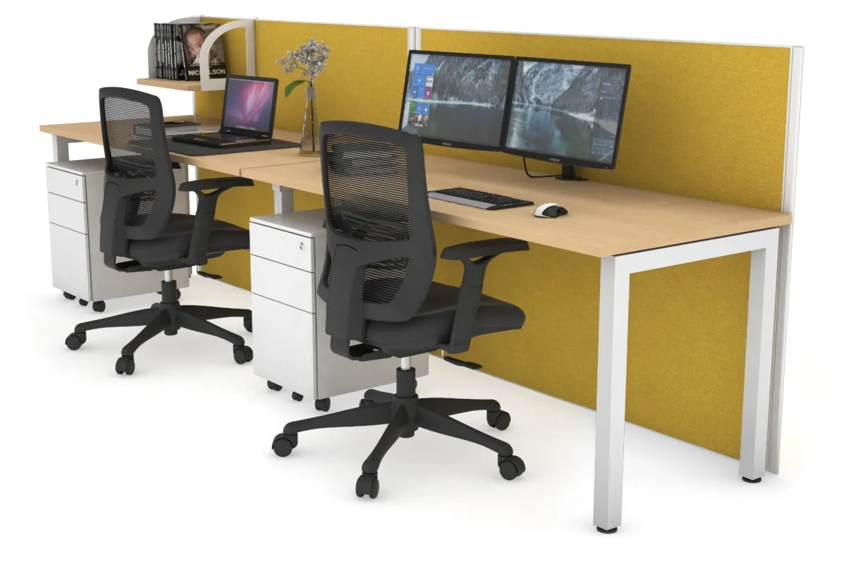 Horizon Quadro 2 Person Run Square Legs Office Workstation [1400L x 700W]