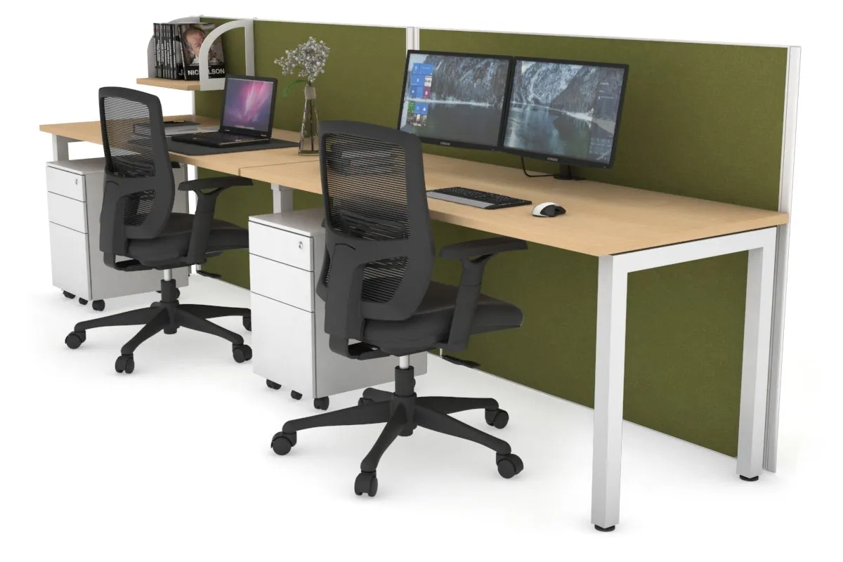 Horizon Quadro 2 Person Run Square Legs Office Workstation [1400L x 700W]