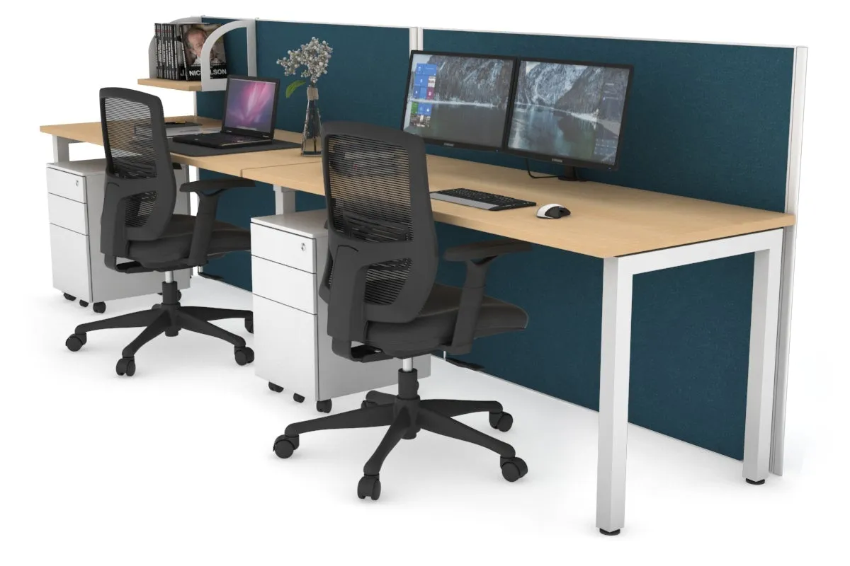 Horizon Quadro 2 Person Run Square Legs Office Workstation [1400L x 700W]