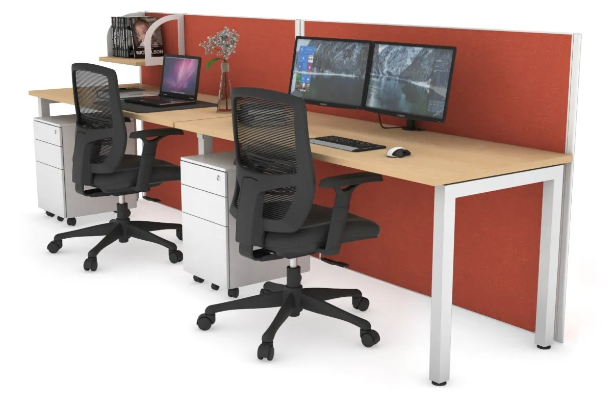 Horizon Quadro 2 Person Run Square Legs Office Workstation [1400L x 700W]