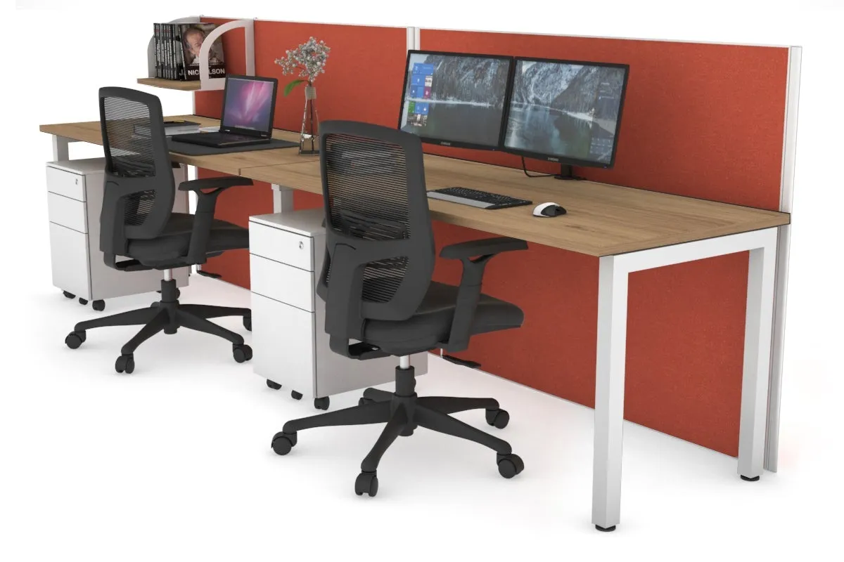 Horizon Quadro 2 Person Run Square Legs Office Workstation [1400L x 700W]