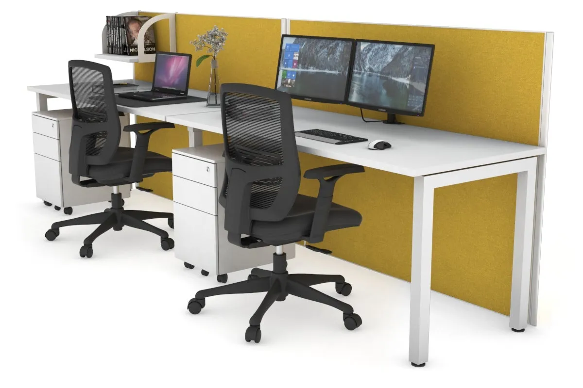 Horizon Quadro 2 Person Run Square Legs Office Workstation [1400L x 700W]