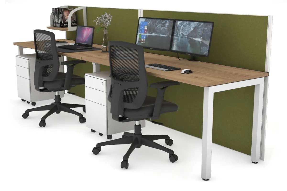 Horizon Quadro 2 Person Run Square Legs Office Workstation [1400L x 700W]