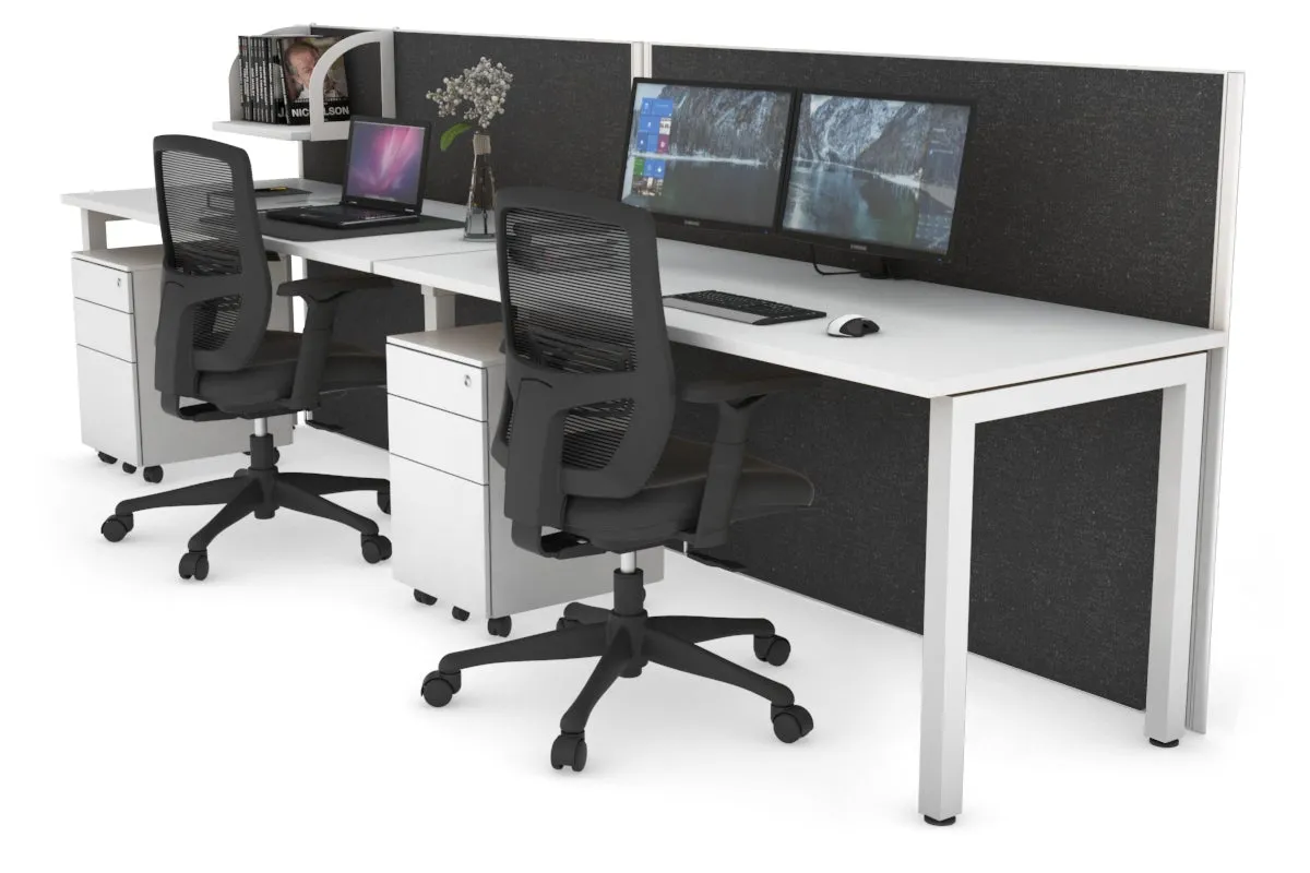 Horizon Quadro 2 Person Run Square Legs Office Workstation [1400L x 700W]