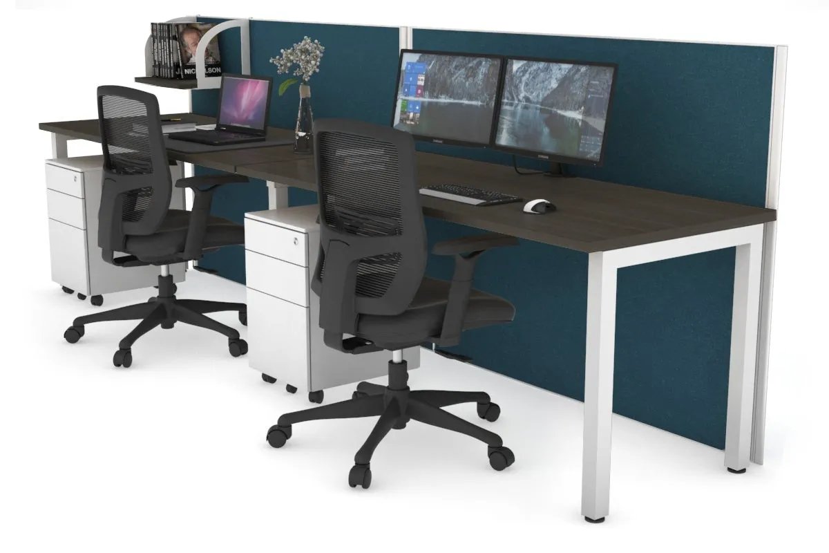 Horizon Quadro 2 Person Run Square Legs Office Workstation [1400L x 700W]