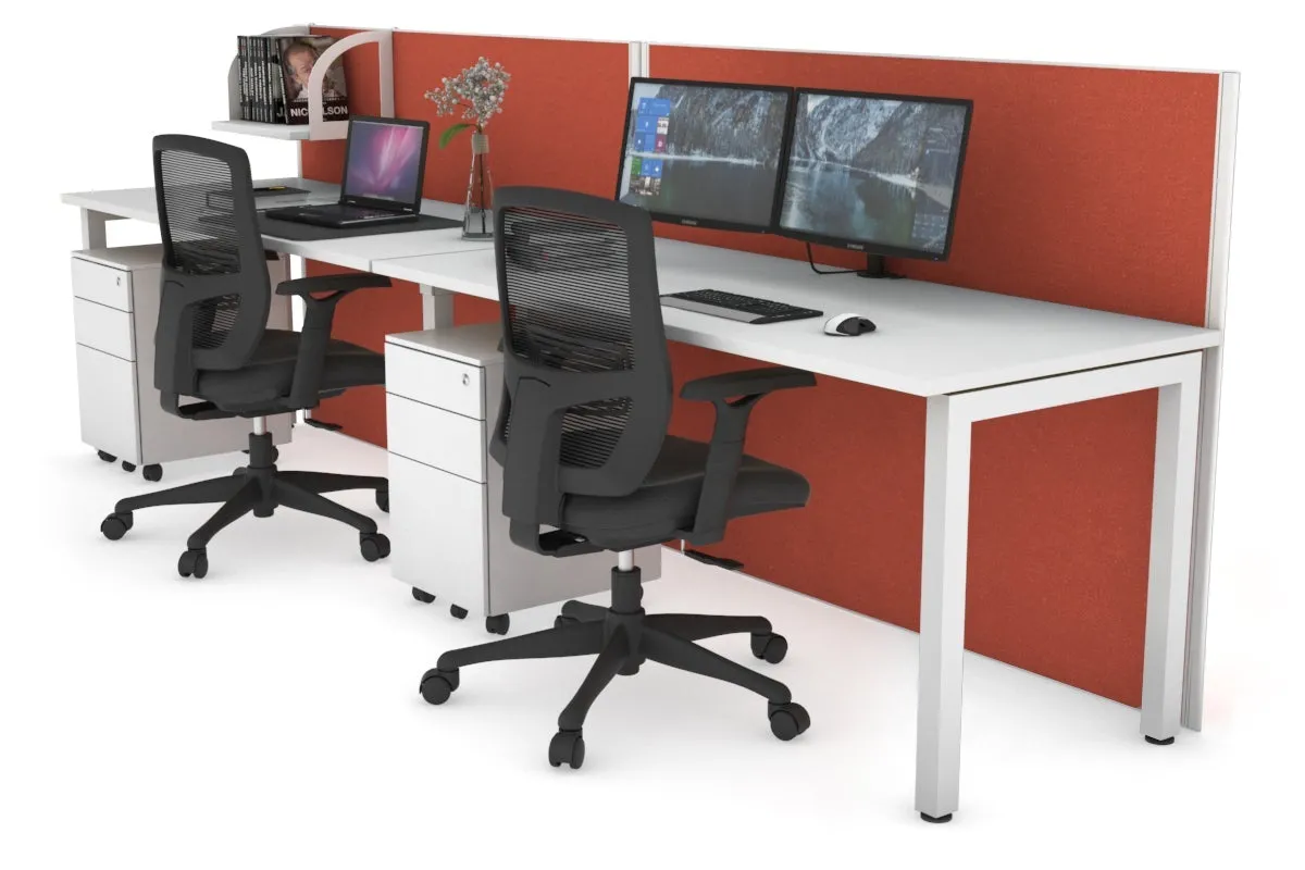 Horizon Quadro 2 Person Run Square Legs Office Workstation [1400L x 700W]