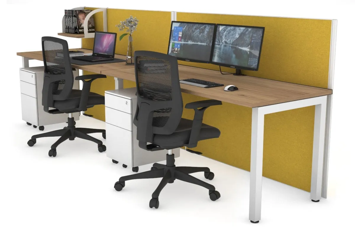 Horizon Quadro 2 Person Run Square Legs Office Workstation [1400L x 700W]