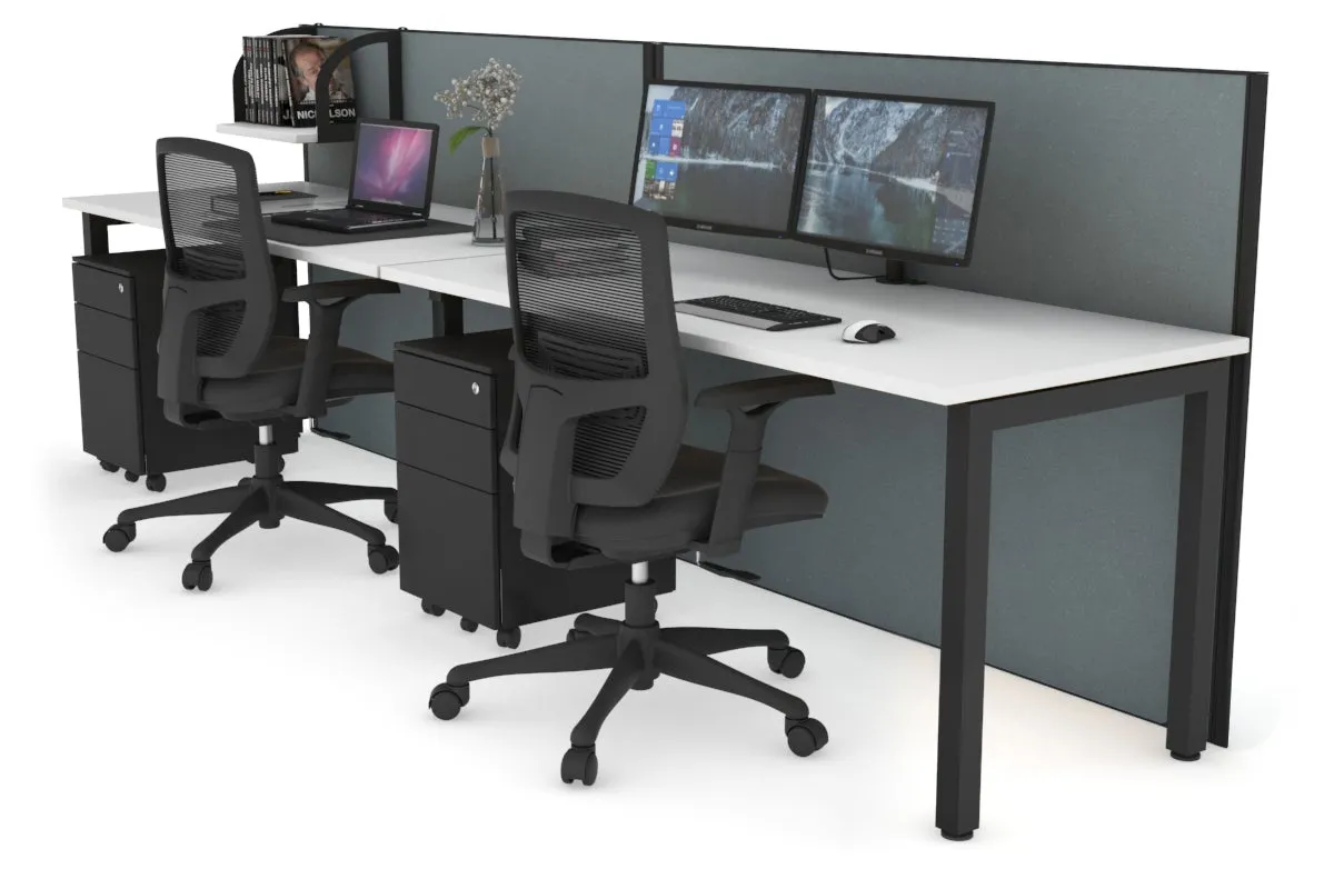 Horizon Quadro 2 Person Run Square Legs Office Workstation [1400L x 700W]