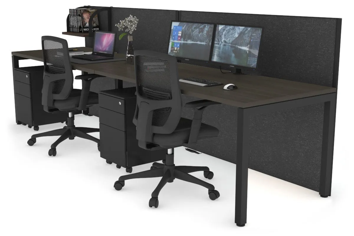 Horizon Quadro 2 Person Run Square Legs Office Workstation [1400L x 800W with Cable Scallop]