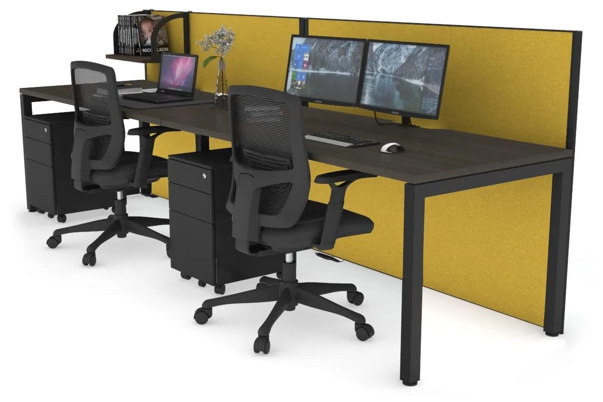 Horizon Quadro 2 Person Run Square Legs Office Workstation [1400L x 800W with Cable Scallop]