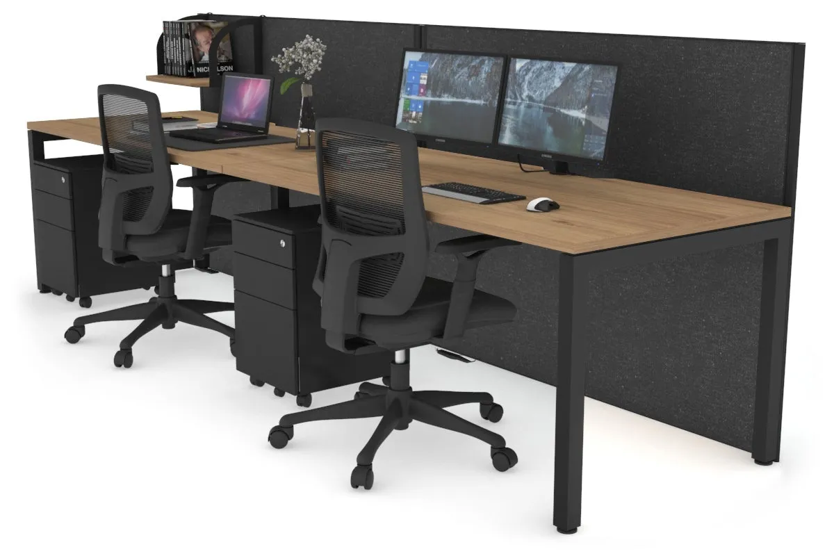 Horizon Quadro 2 Person Run Square Legs Office Workstation [1400L x 800W with Cable Scallop]