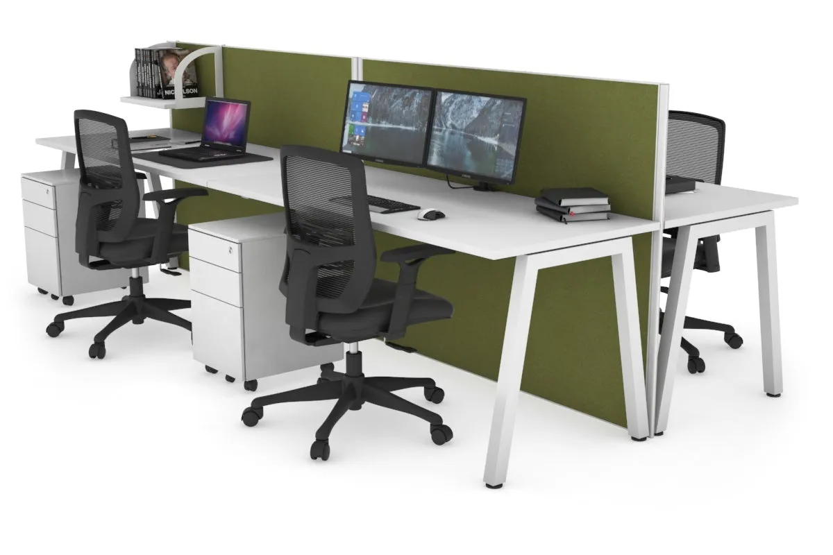 Horizon Quadro 4 Person Bench A Legs Office Workstation [1800L x 700W]