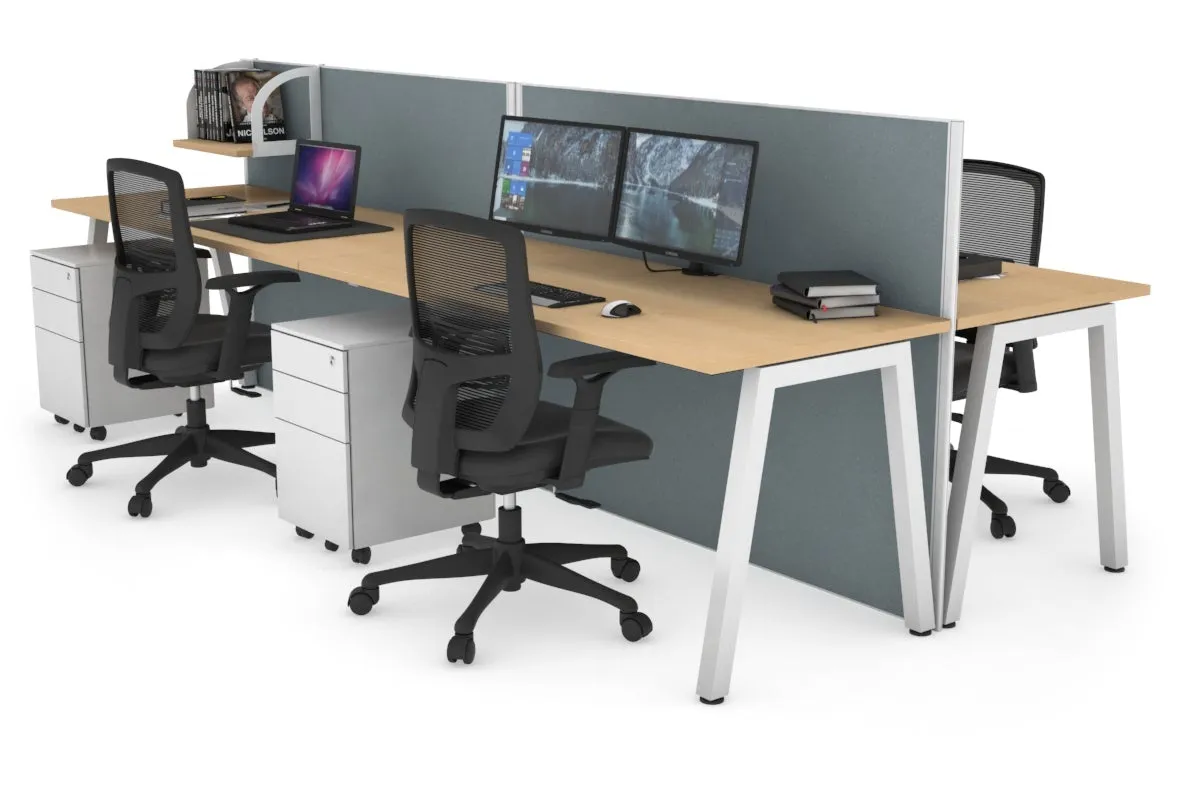 Horizon Quadro 4 Person Bench A Legs Office Workstation [1800L x 700W]