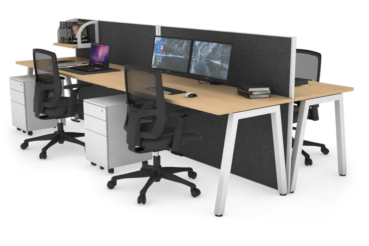 Horizon Quadro 4 Person Bench A Legs Office Workstation [1800L x 700W]