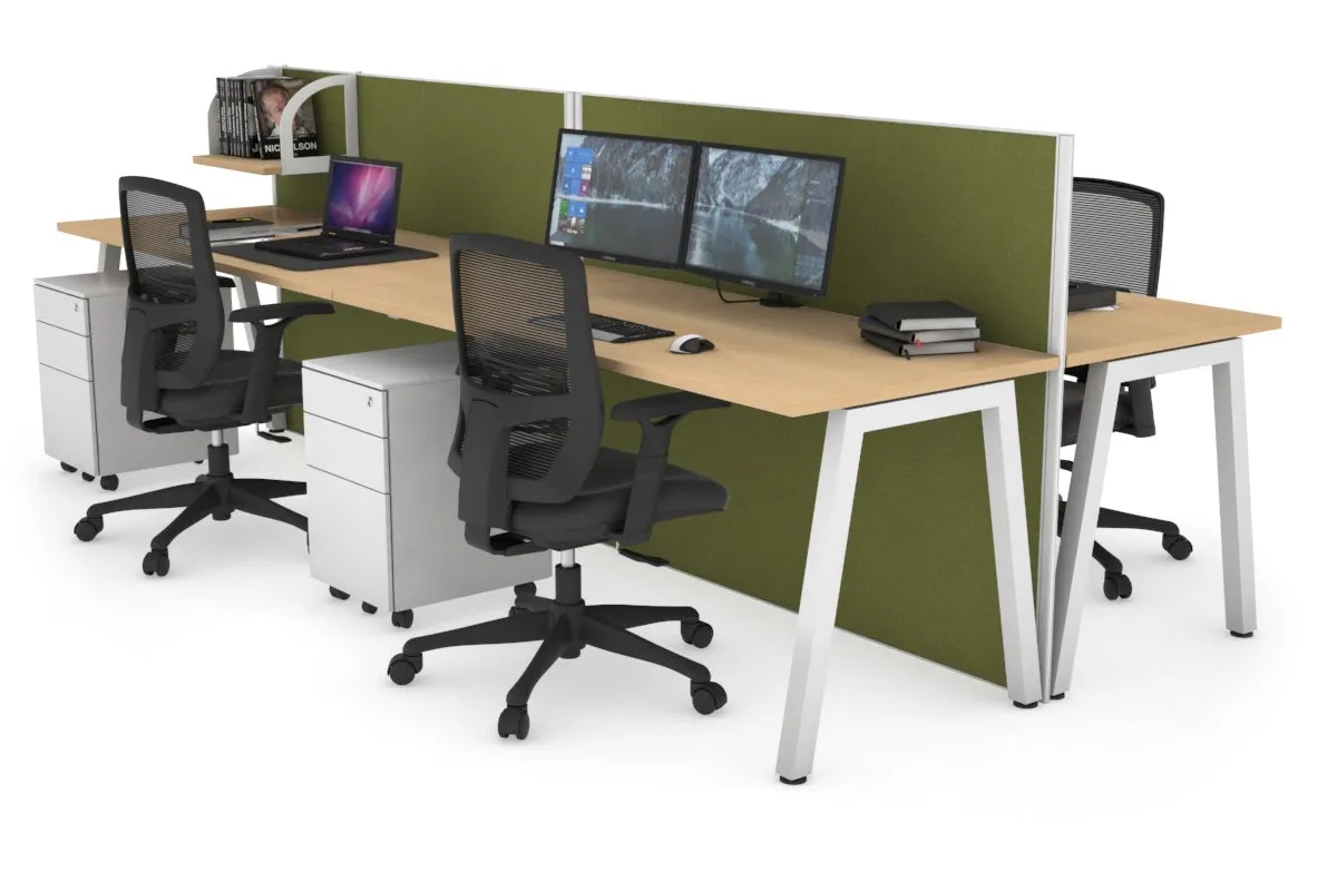 Horizon Quadro 4 Person Bench A Legs Office Workstation [1800L x 700W]