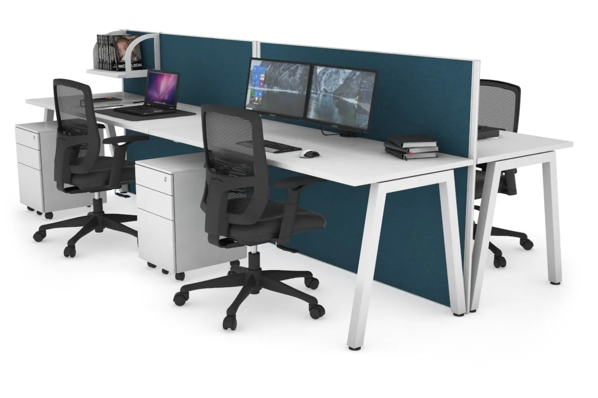 Horizon Quadro 4 Person Bench A Legs Office Workstation [1800L x 700W]