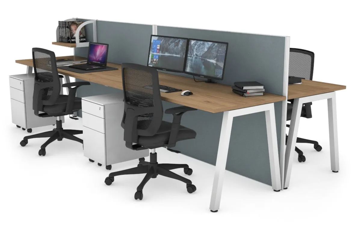 Horizon Quadro 4 Person Bench A Legs Office Workstation [1800L x 700W]