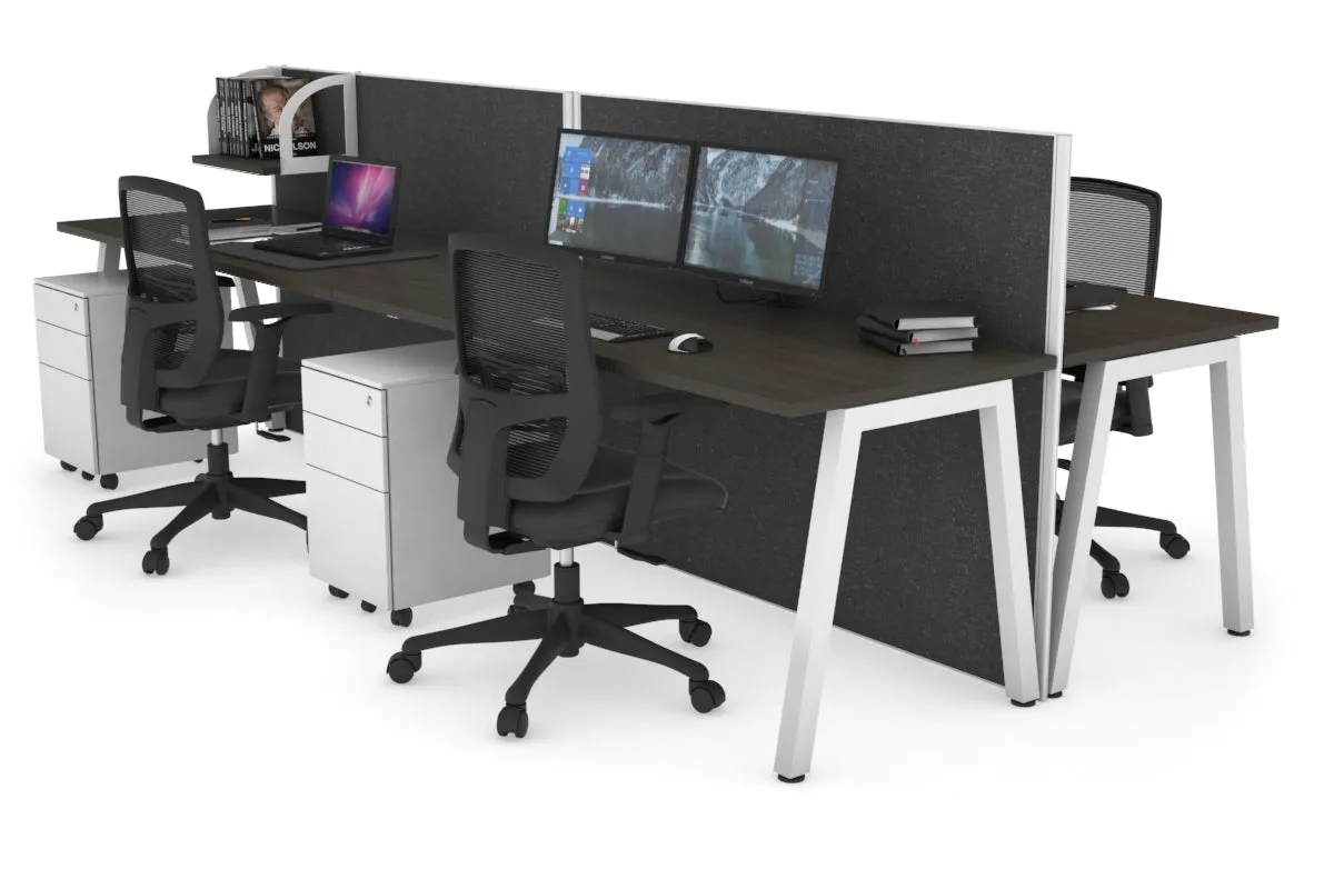 Horizon Quadro 4 Person Bench A Legs Office Workstation [1800L x 700W]