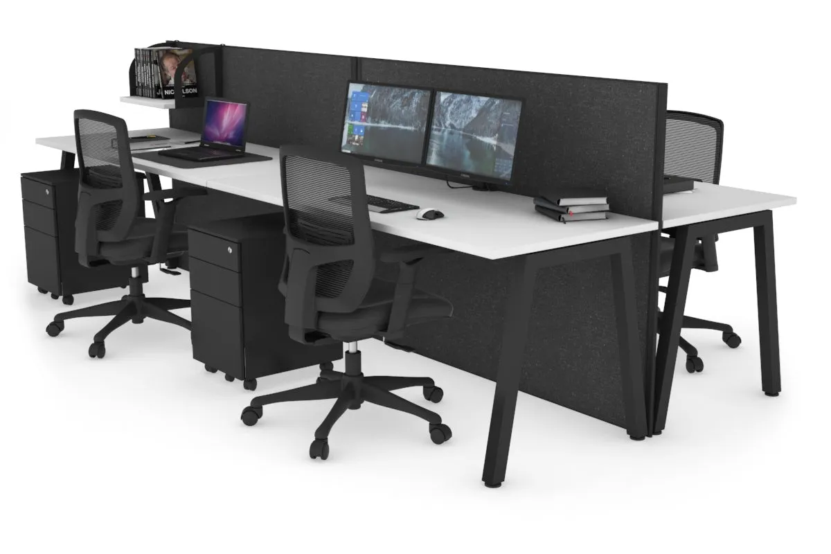 Horizon Quadro 4 Person Bench A Legs Office Workstation [1800L x 700W]