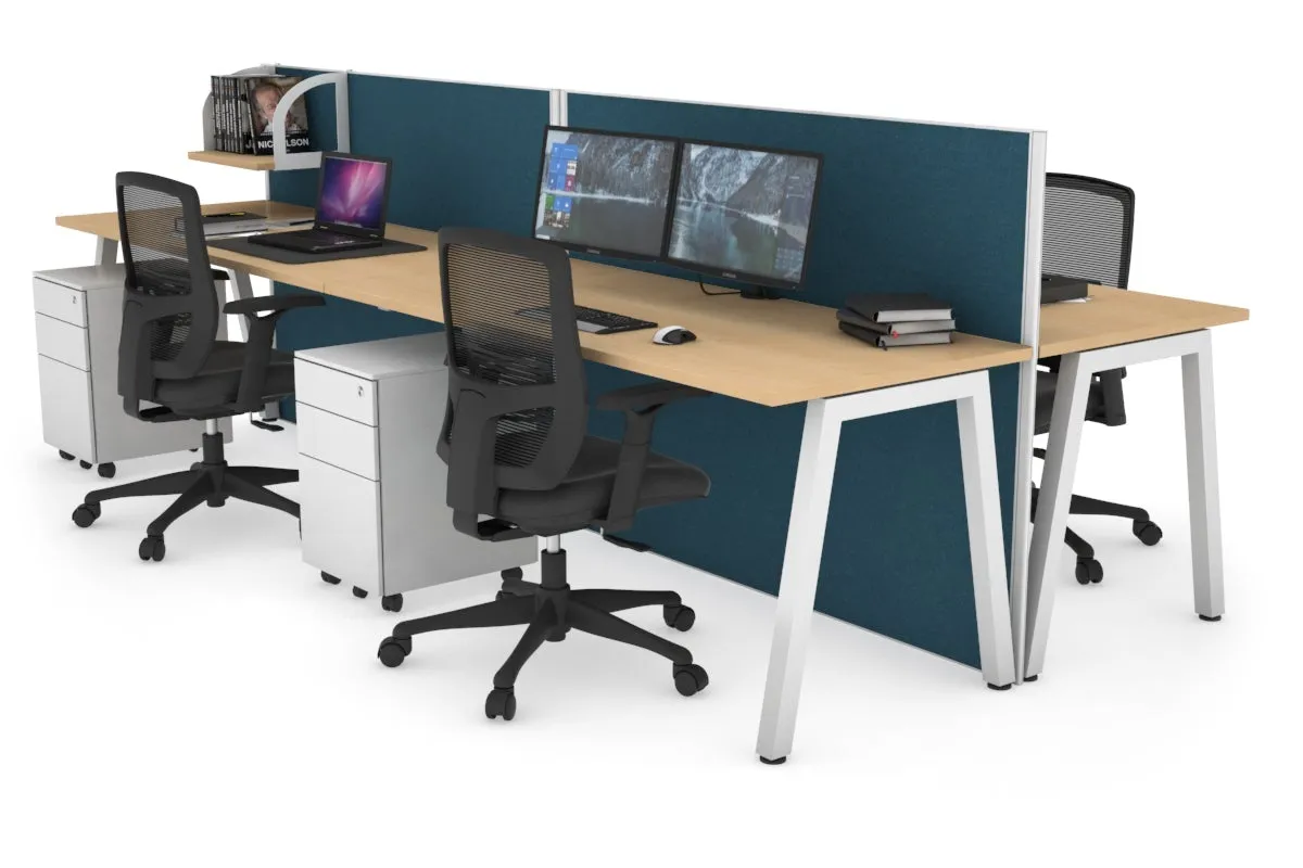 Horizon Quadro 4 Person Bench A Legs Office Workstation [1800L x 700W]