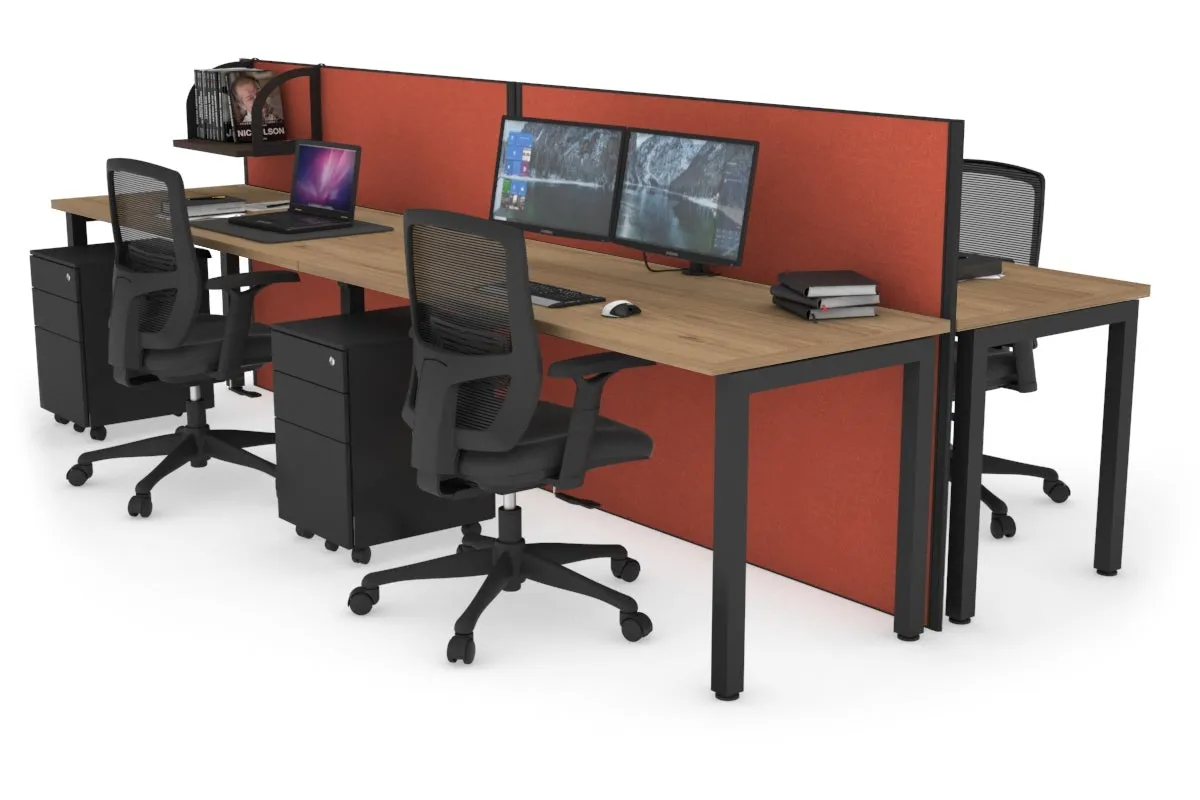 Horizon Quadro 4 Person Bench Square Legs Office Workstation [1600L x 700W]