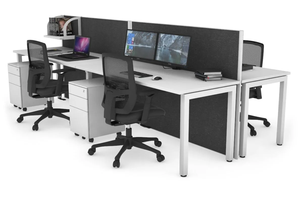 Horizon Quadro 4 Person Bench Square Legs Office Workstation [1600L x 700W]