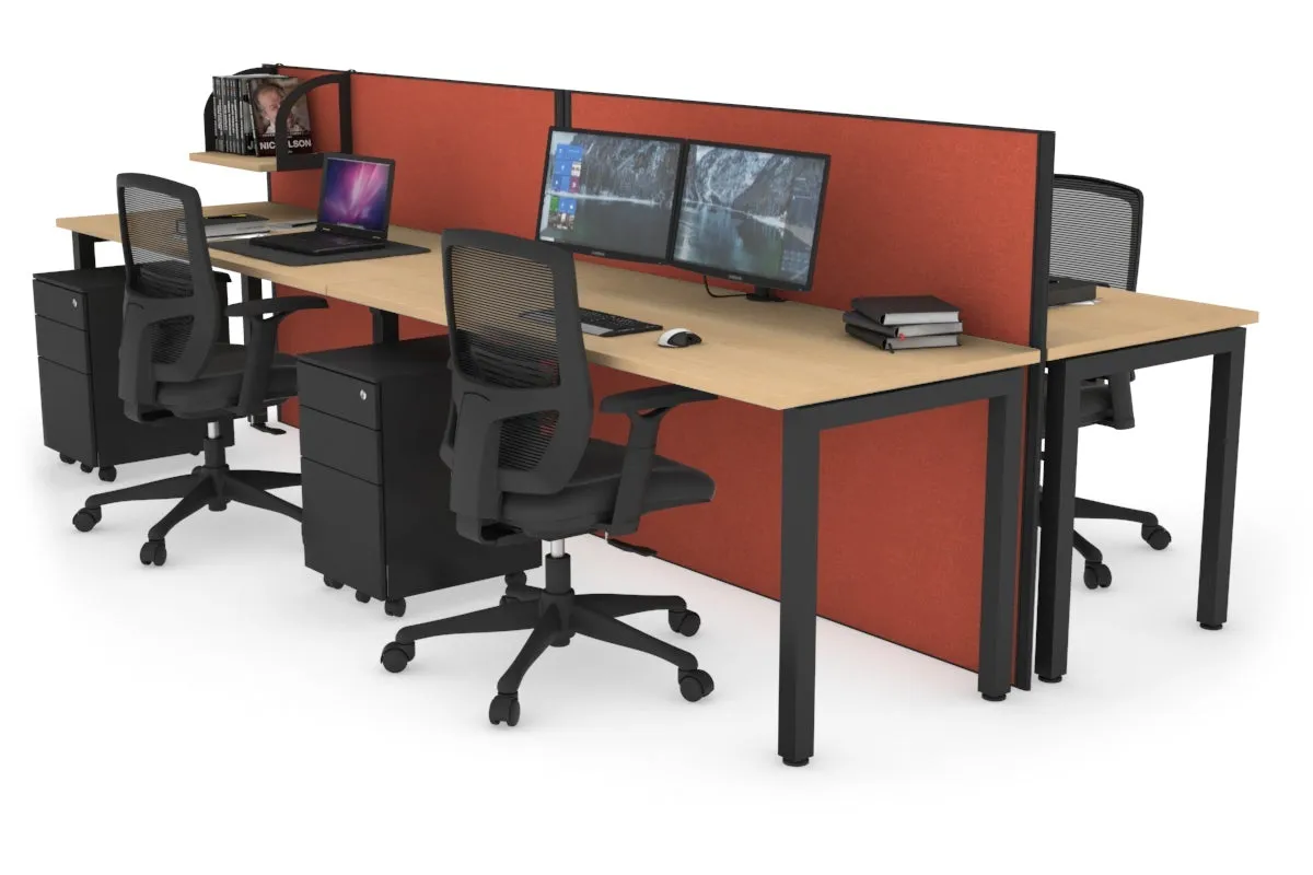 Horizon Quadro 4 Person Bench Square Legs Office Workstation [1600L x 700W]