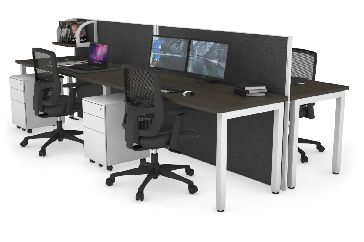 Horizon Quadro 4 Person Bench Square Legs Office Workstation [1600L x 700W]