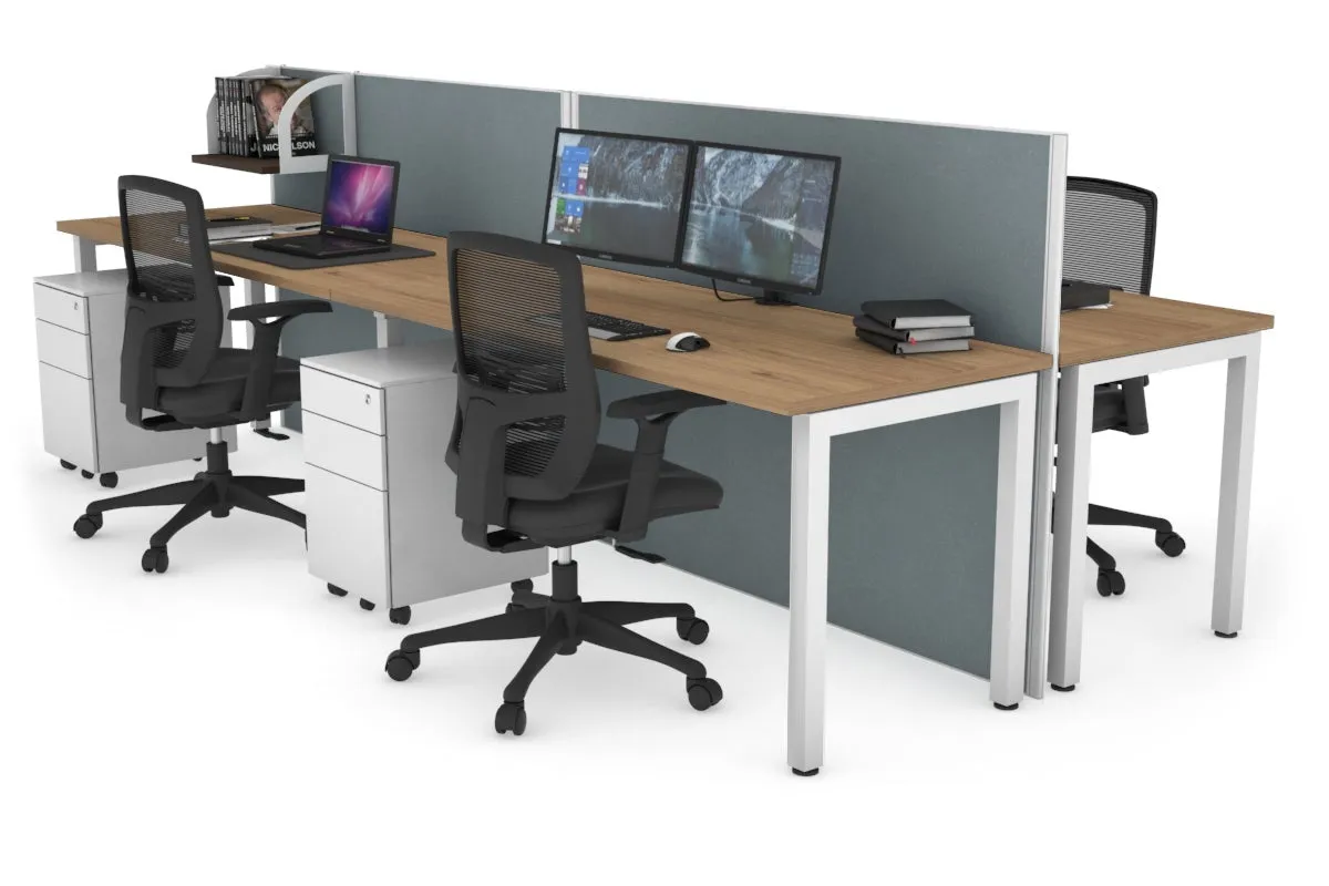 Horizon Quadro 4 Person Bench Square Legs Office Workstation [1600L x 700W]