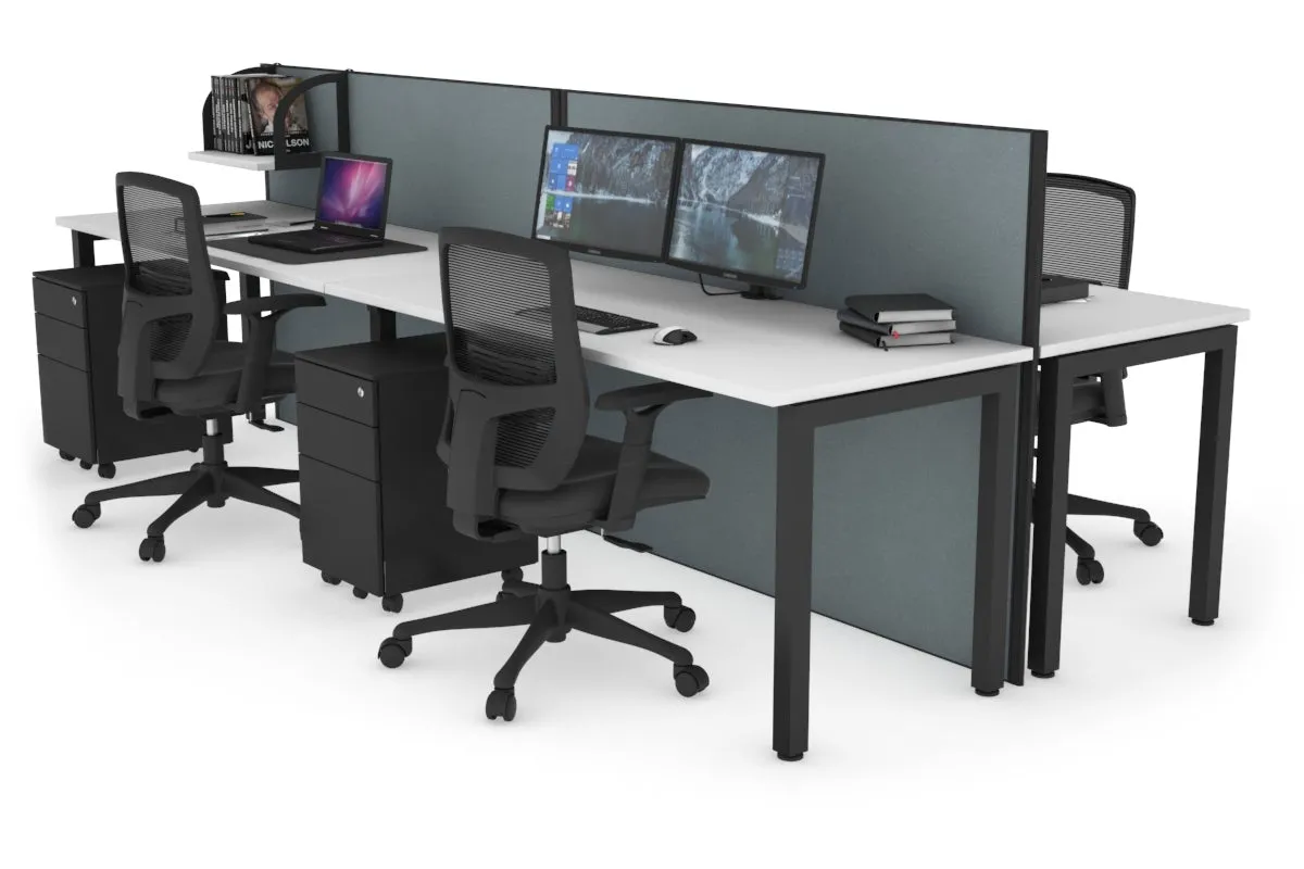 Horizon Quadro 4 Person Bench Square Legs Office Workstation [1600L x 700W]