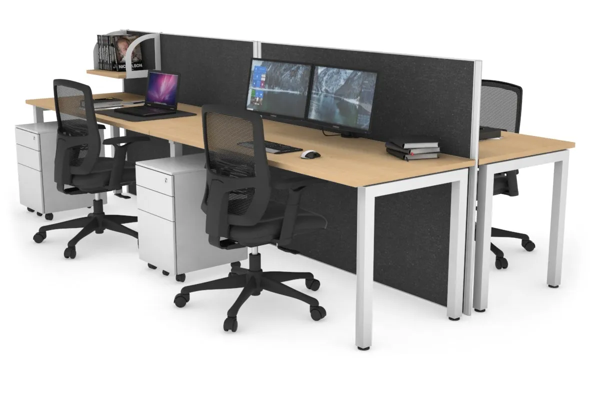 Horizon Quadro 4 Person Bench Square Legs Office Workstation [1600L x 700W]