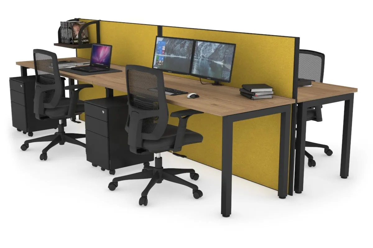 Horizon Quadro 4 Person Bench Square Legs Office Workstation [1600L x 700W]