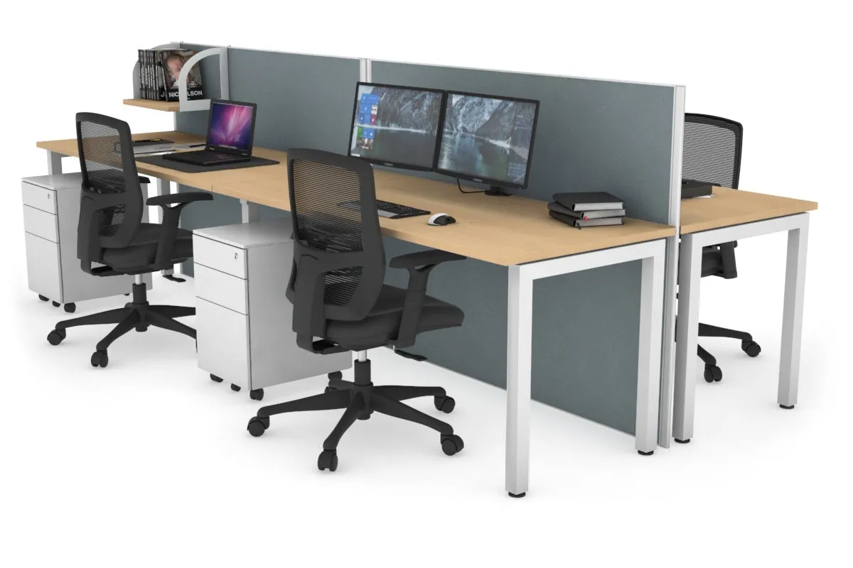 Horizon Quadro 4 Person Bench Square Legs Office Workstation [1600L x 700W]