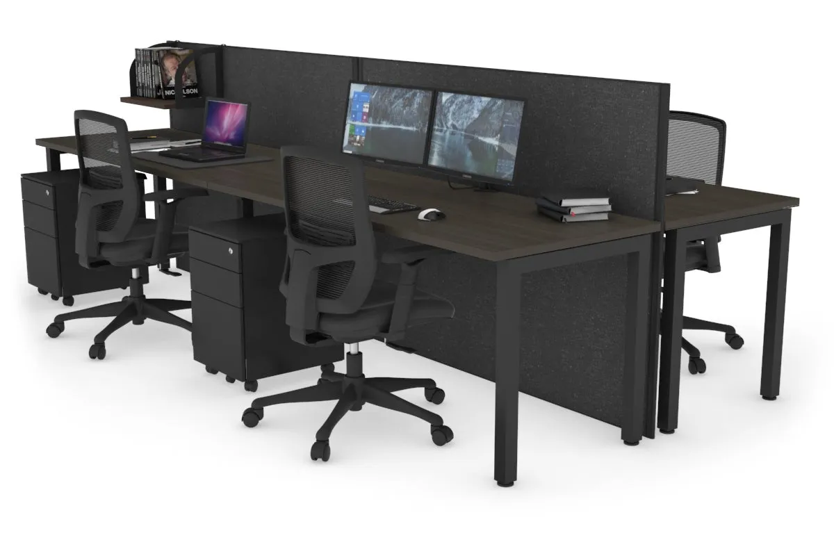 Horizon Quadro 4 Person Bench Square Legs Office Workstation [1600L x 700W]