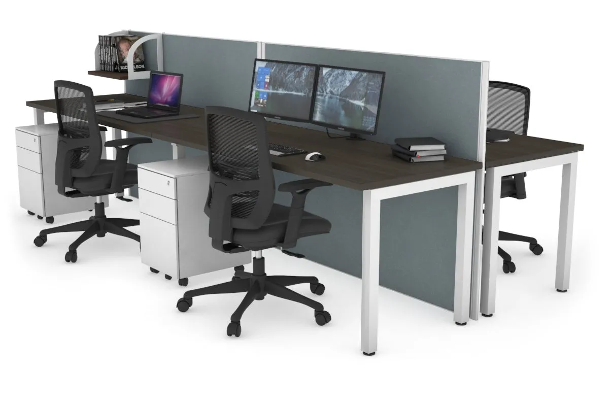 Horizon Quadro 4 Person Bench Square Legs Office Workstation [1600L x 700W]