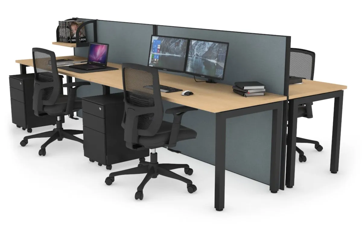 Horizon Quadro 4 Person Bench Square Legs Office Workstation [1600L x 700W]