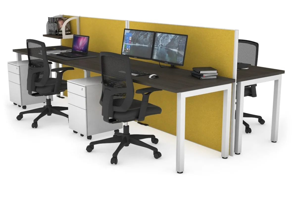 Horizon Quadro 4 Person Bench Square Legs Office Workstation [1600L x 700W]