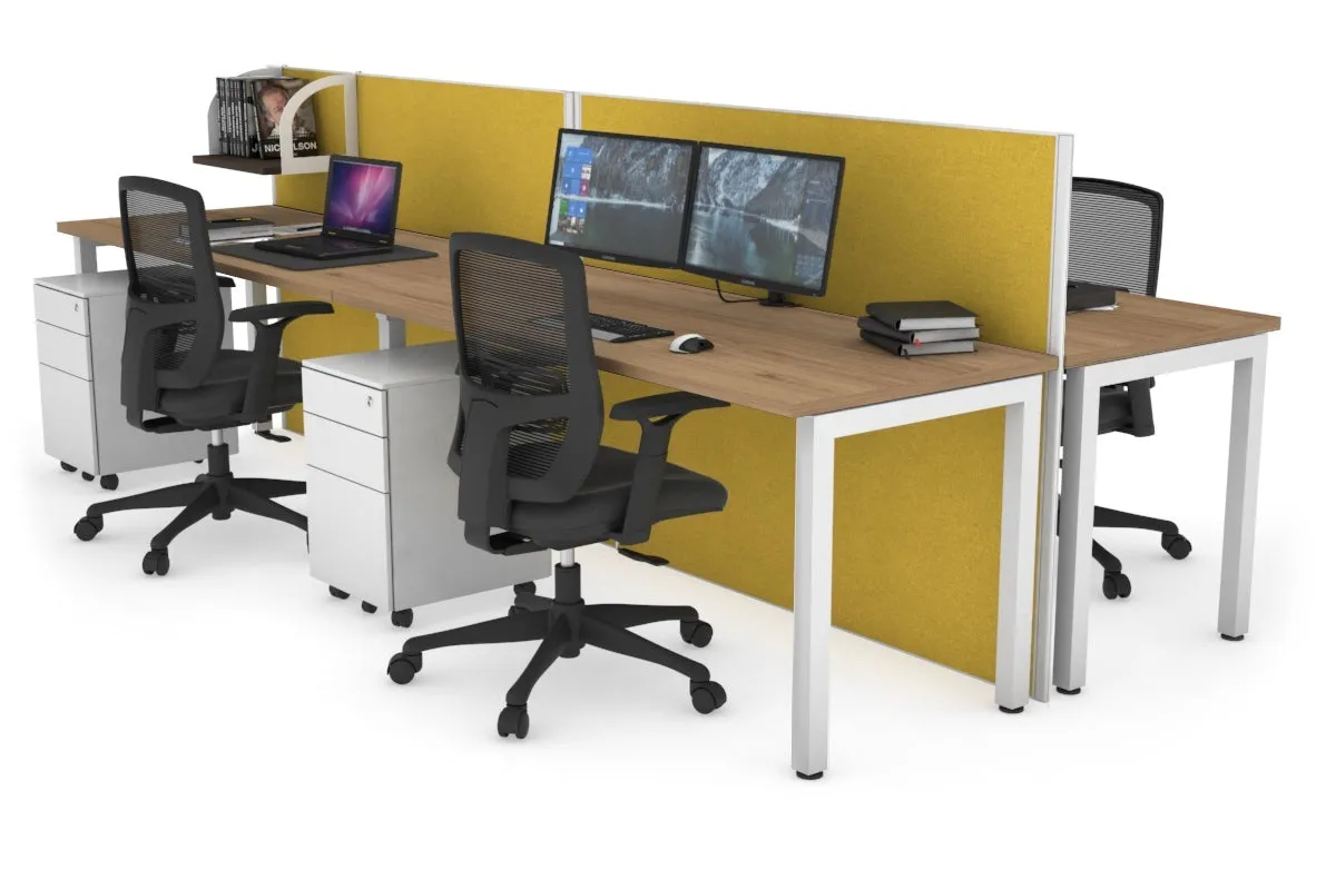 Horizon Quadro 4 Person Bench Square Legs Office Workstation [1600L x 700W]