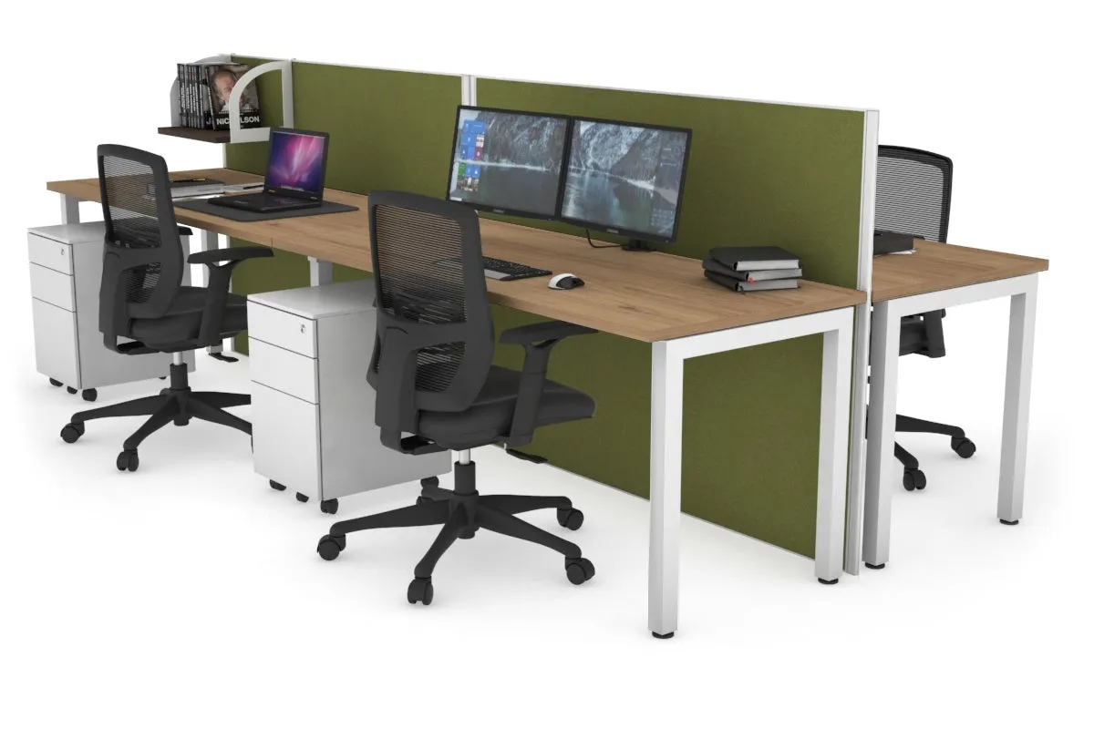 Horizon Quadro 4 Person Bench Square Legs Office Workstation [1600L x 700W]