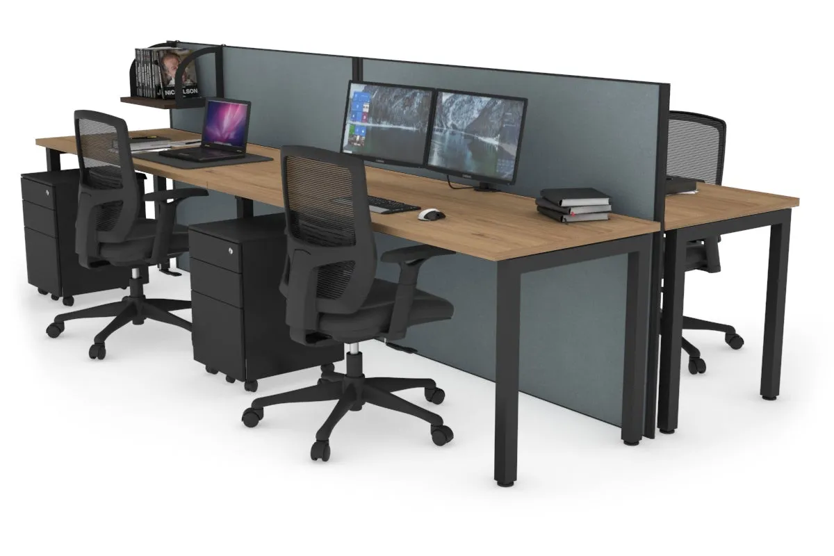 Horizon Quadro 4 Person Bench Square Legs Office Workstation [1600L x 700W]