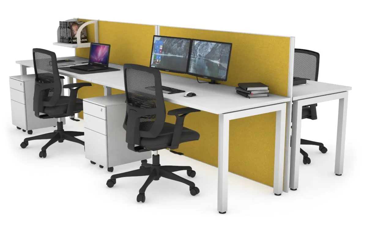 Horizon Quadro 4 Person Bench Square Legs Office Workstation [1800L x 700W]