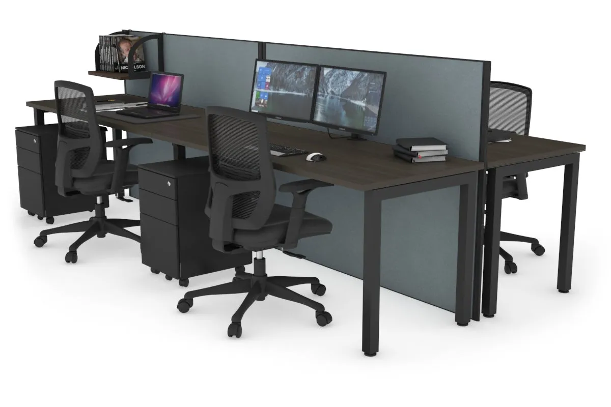 Horizon Quadro 4 Person Bench Square Legs Office Workstation [1800L x 700W]